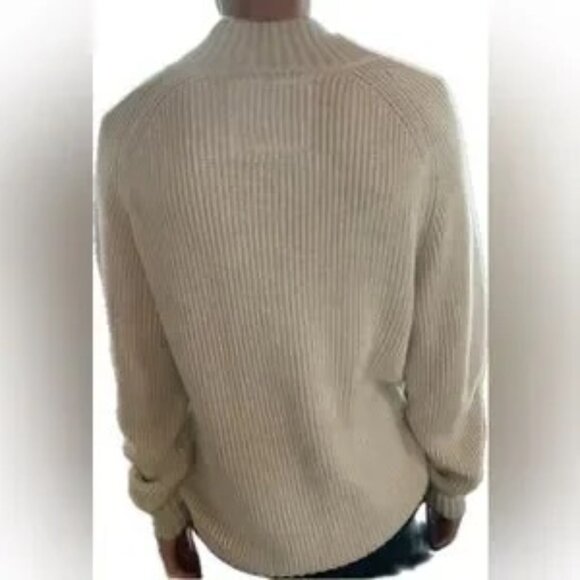 American eagle cable knit beige classic pullover men's sweater thick soft cotton - Picture 2 of 9